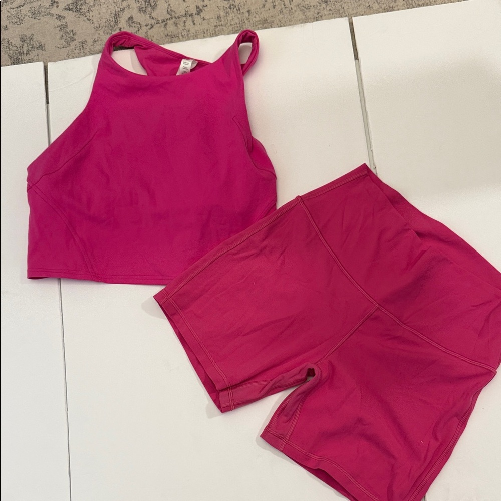 Lululemon Athletica Pink Top and shorts